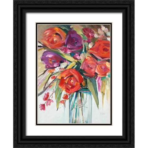 Mason Bloom 1 Black Ornate Wood Framed Art Print with Double Matting by Art Atelier Alliance