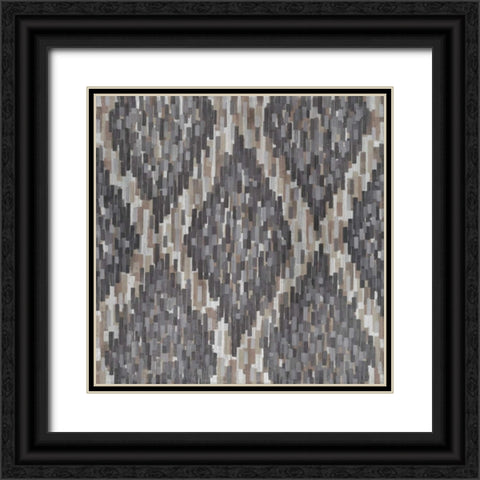 Linear Ikat-Black Black Ornate Wood Framed Art Print with Double Matting by Art Atelier Alliance