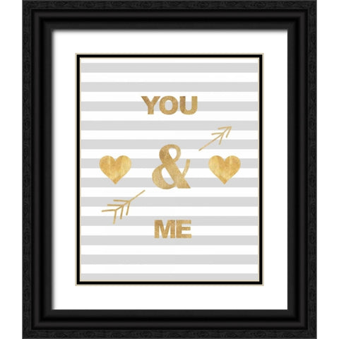 You Me And Cupid Black Ornate Wood Framed Art Print with Double Matting by Amori, Miyo