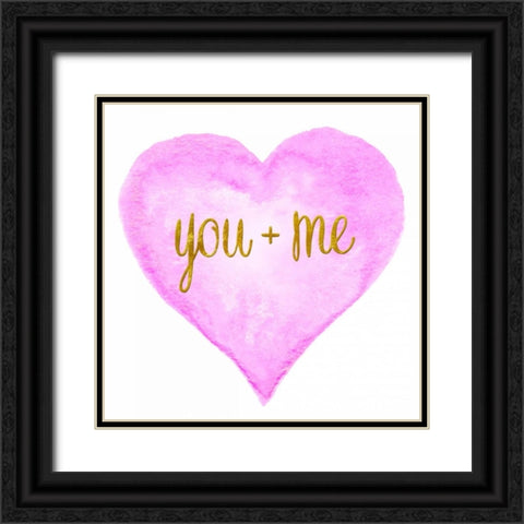 You and Me in Love Black Ornate Wood Framed Art Print with Double Matting by Amori, Miyo