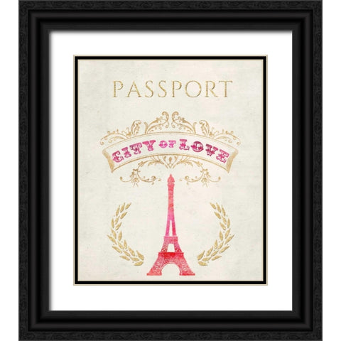 Romance Collection Passport Black Ornate Wood Framed Art Print with Double Matting by Amori, Miyo