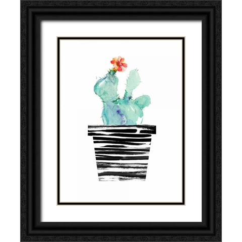 Petit Cactus Black Ornate Wood Framed Art Print with Double Matting by London, Dakota