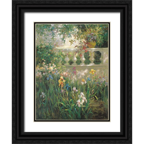 Iris Shadows Black Ornate Wood Framed Art Print with Double Matting by Oxley, Vail