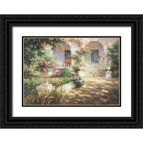 Sunlit Colonade Black Ornate Wood Framed Art Print with Double Matting by Oxley, Vail