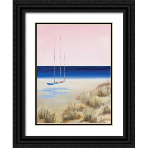 Blue Water Black Ornate Wood Framed Art Print with Double Matting by Cook, Andrea