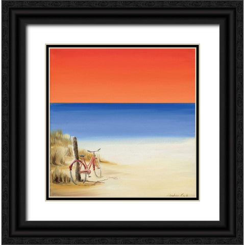 Red sky beach II Black Ornate Wood Framed Art Print with Double Matting by Cook, Andrea