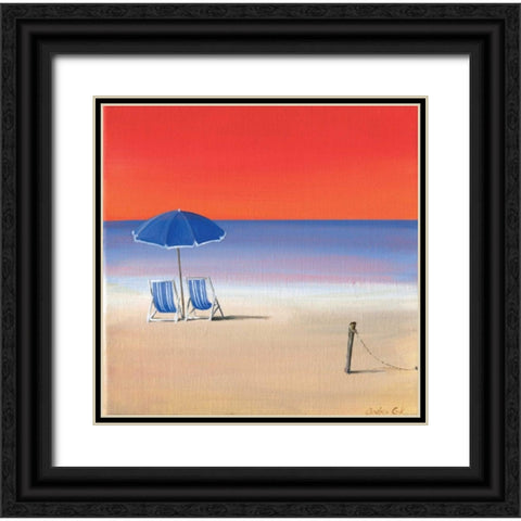 Red sky beach III Black Ornate Wood Framed Art Print with Double Matting by Cook, Andrea
