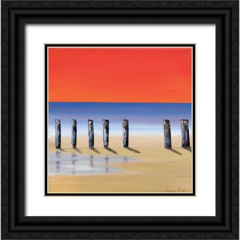 Red sky beach IV Black Ornate Wood Framed Art Print with Double Matting by Cook, Andrea