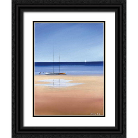 Sea and Beach Black Ornate Wood Framed Art Print with Double Matting by Cook, Andrea