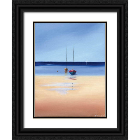 Sea and Beach Black Ornate Wood Framed Art Print with Double Matting by Cook, Andrea