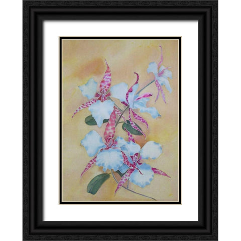 Floral Black Ornate Wood Framed Art Print with Double Matting by Mayskaya, Alisa