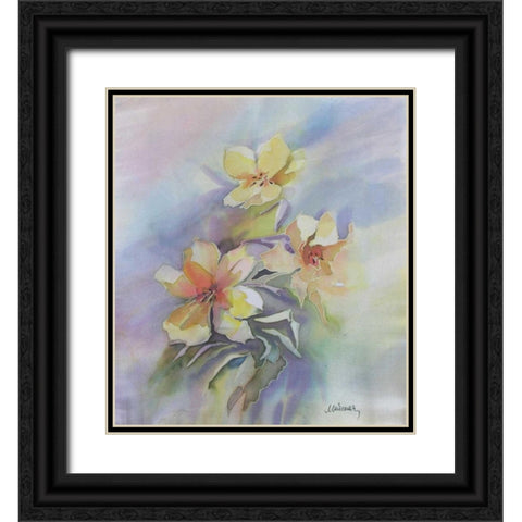 Floral Black Ornate Wood Framed Art Print with Double Matting by Mayskaya, Alisa