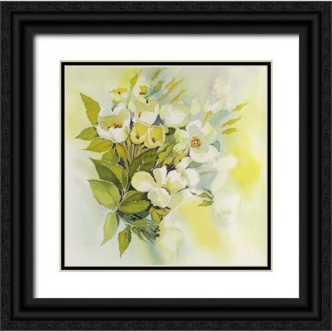 Soft Floral Black Ornate Wood Framed Art Print with Double Matting by Mayskaya, Alisa