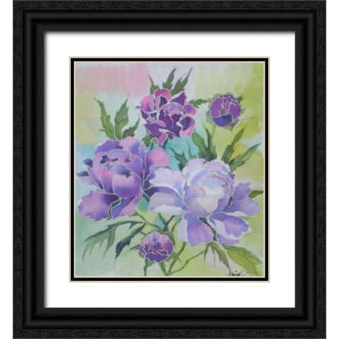 Soft Floral Black Ornate Wood Framed Art Print with Double Matting by Mayskaya, Alisa