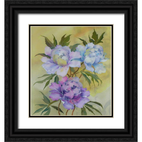 Soft Floral Black Ornate Wood Framed Art Print with Double Matting by Mayskaya, Alisa