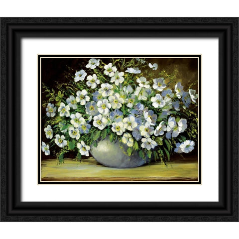 Bouquet of wild flowers Black Ornate Wood Framed Art Print with Double Matting by Paleta, Anna