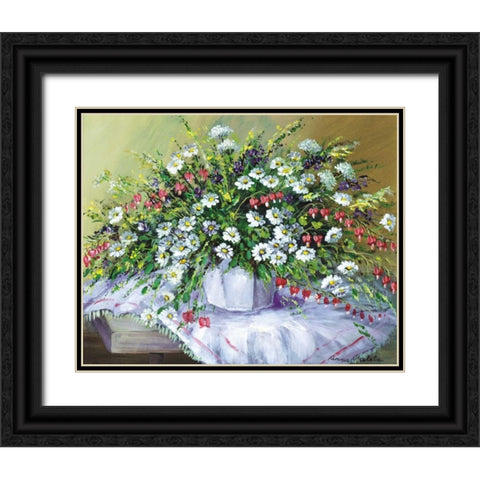 Colourful table I Black Ornate Wood Framed Art Print with Double Matting by Paleta, Anna