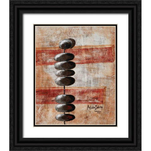 Connected Black Ornate Wood Framed Art Print with Double Matting by die Zakko, Art