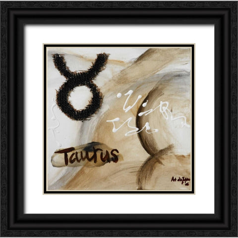 Taurus Black Ornate Wood Framed Art Print with Double Matting by die Zakko, Art