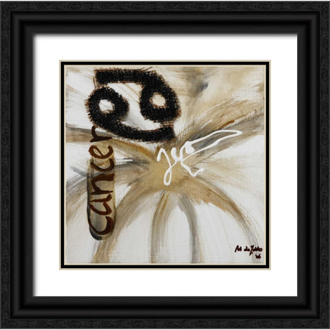 Cancer Black Ornate Wood Framed Art Print with Double Matting by die Zakko, Art