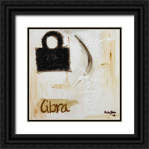 Libra Black Ornate Wood Framed Art Print with Double Matting by die Zakko, Art