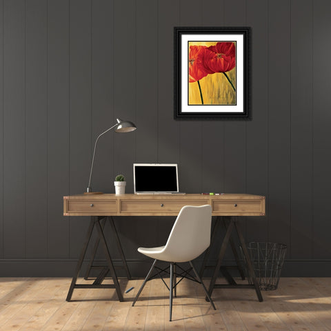 Dancing Tulips II Black Ornate Wood Framed Art Print with Double Matting by Frederiks, Beatrix