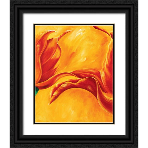Tripple of tulips I Black Ornate Wood Framed Art Print with Double Matting by Frederiks, Beatrix
