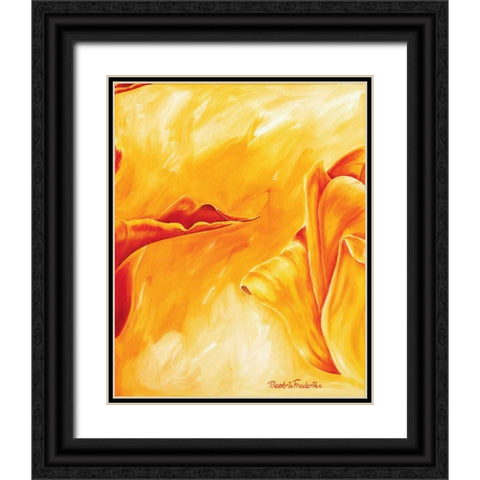 Tripple of tulips III Black Ornate Wood Framed Art Print with Double Matting by Frederiks, Beatrix