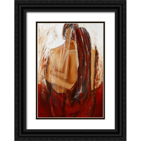 Lady II Black Ornate Wood Framed Art Print with Double Matting by Chantrel, Mieke