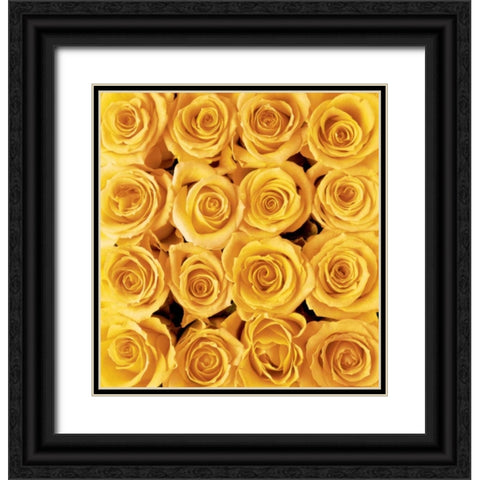 Yellow rose creation Black Ornate Wood Framed Art Print with Double Matting by met Bloemen, Creatief