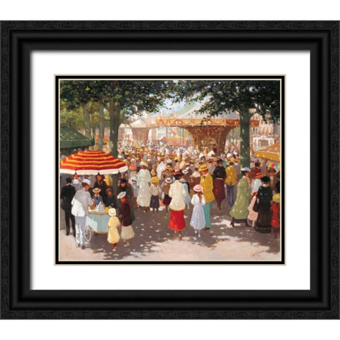 Old Market place III Black Ornate Wood Framed Art Print with Double Matting by van Rooijen, Carel