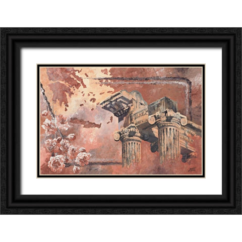Pillars Black Ornate Wood Framed Art Print with Double Matting by Blair, David