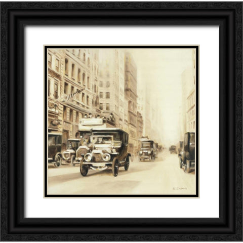 Old street usa Black Ornate Wood Framed Art Print with Double Matting by Denis, E