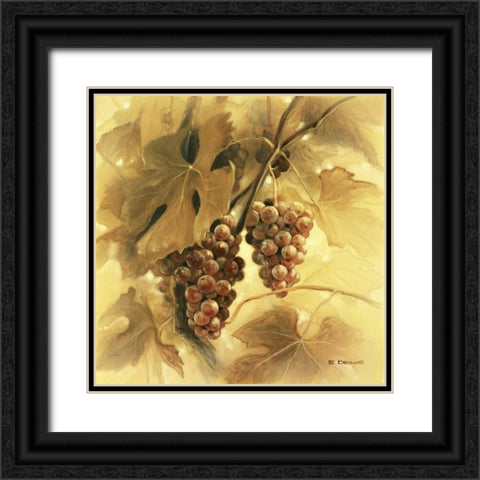Grapes III Black Ornate Wood Framed Art Print with Double Matting by Denis, E