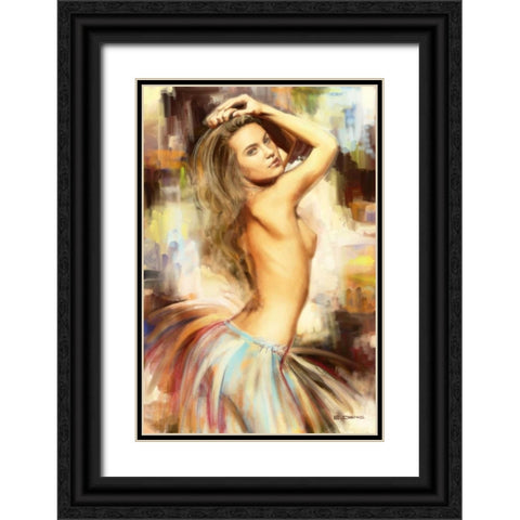Attractive III Black Ornate Wood Framed Art Print with Double Matting by Denis, E