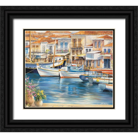 Ambiance de mediterranee II Black Ornate Wood Framed Art Print with Double Matting by Erwin, Eric