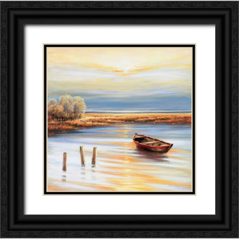 Shore line Black Ornate Wood Framed Art Print with Double Matting by Erwin, Eric