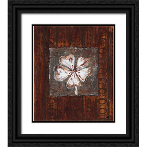 Decofloral I Black Ornate Wood Framed Art Print with Double Matting by Elki,O