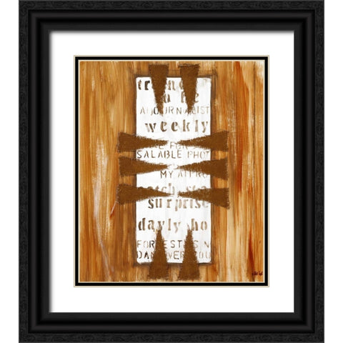 Hearts Black Ornate Wood Framed Art Print with Double Matting by Elki,O