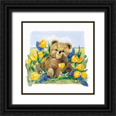 Spring Bear Black Ornate Wood Framed Art Print with Double Matting by Withaar, Rian