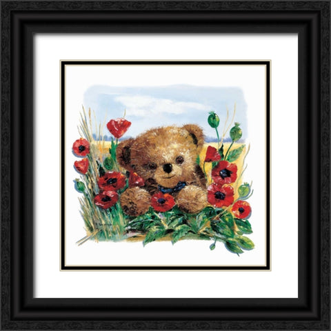 Summer Bear Black Ornate Wood Framed Art Print with Double Matting by Withaar, Rian