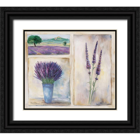 Purple trio Black Ornate Wood Framed Art Print with Double Matting by Withaar, Rian