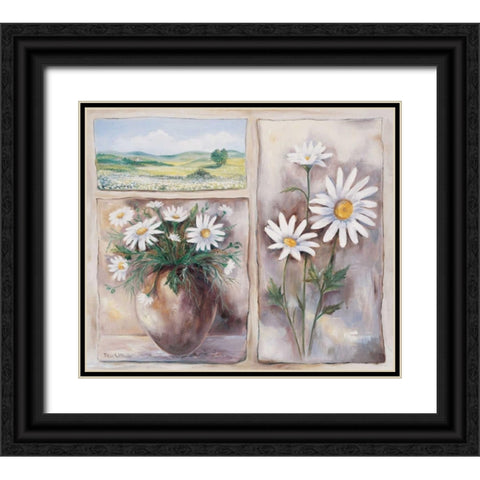 White trio Black Ornate Wood Framed Art Print with Double Matting by Withaar, Rian