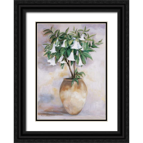 Datura Black Ornate Wood Framed Art Print with Double Matting by Withaar, Rian