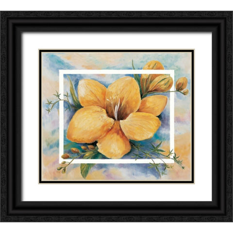 Freesias in fantasy II Black Ornate Wood Framed Art Print with Double Matting by Withaar, Rian