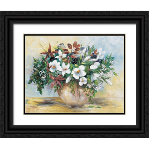 Bounteous blooms Black Ornate Wood Framed Art Print with Double Matting by Withaar, Rian