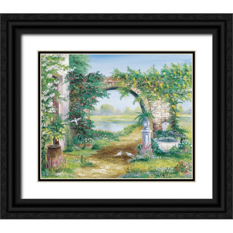 Let the garden go Black Ornate Wood Framed Art Print with Double Matting by Withaar, Rian
