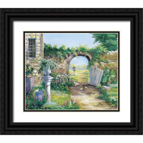 A garden gone wild Black Ornate Wood Framed Art Print with Double Matting by Withaar, Rian
