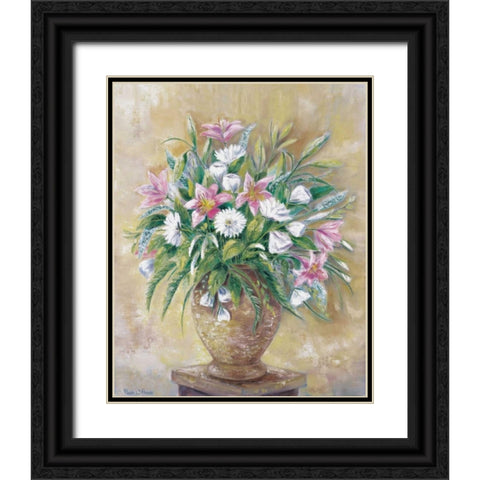Fragrant flowers Black Ornate Wood Framed Art Print with Double Matting by Withaar, Rian