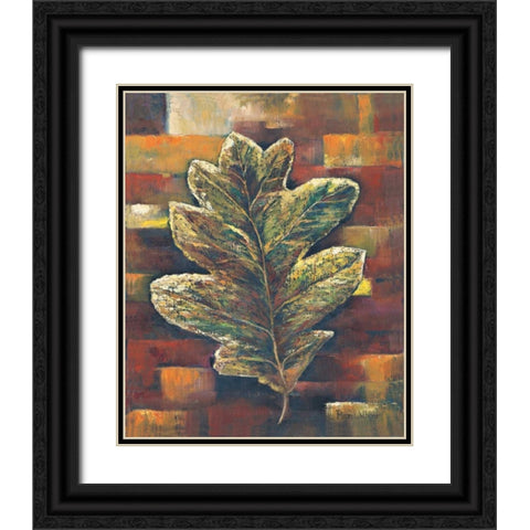 American oak leaf Black Ornate Wood Framed Art Print with Double Matting by Withaar, Rian